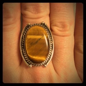 🌟ONE DAY SALE! Tiger’s Eye sterling silver ring!